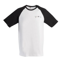 T-shirt Olympic for man with black contrasted color sleeves 